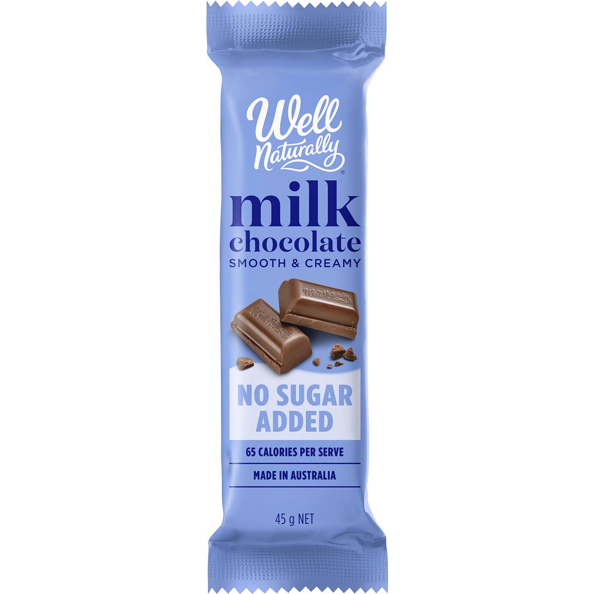Calories in Well Naturally No Sugar Added Milk Choc Bar
