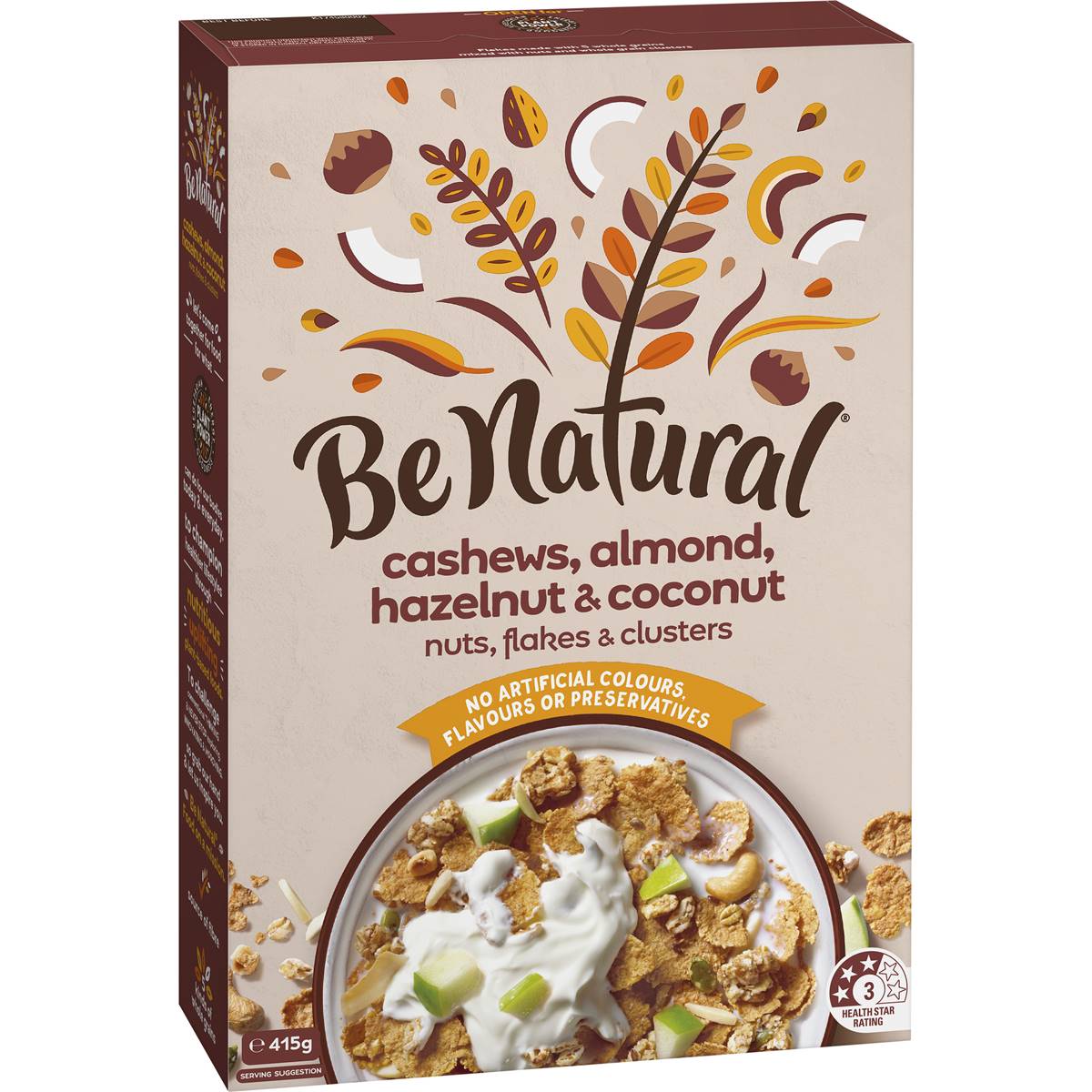 Calories in Be Natural Breakfast Cereal With Cashew Almond Hazelnut