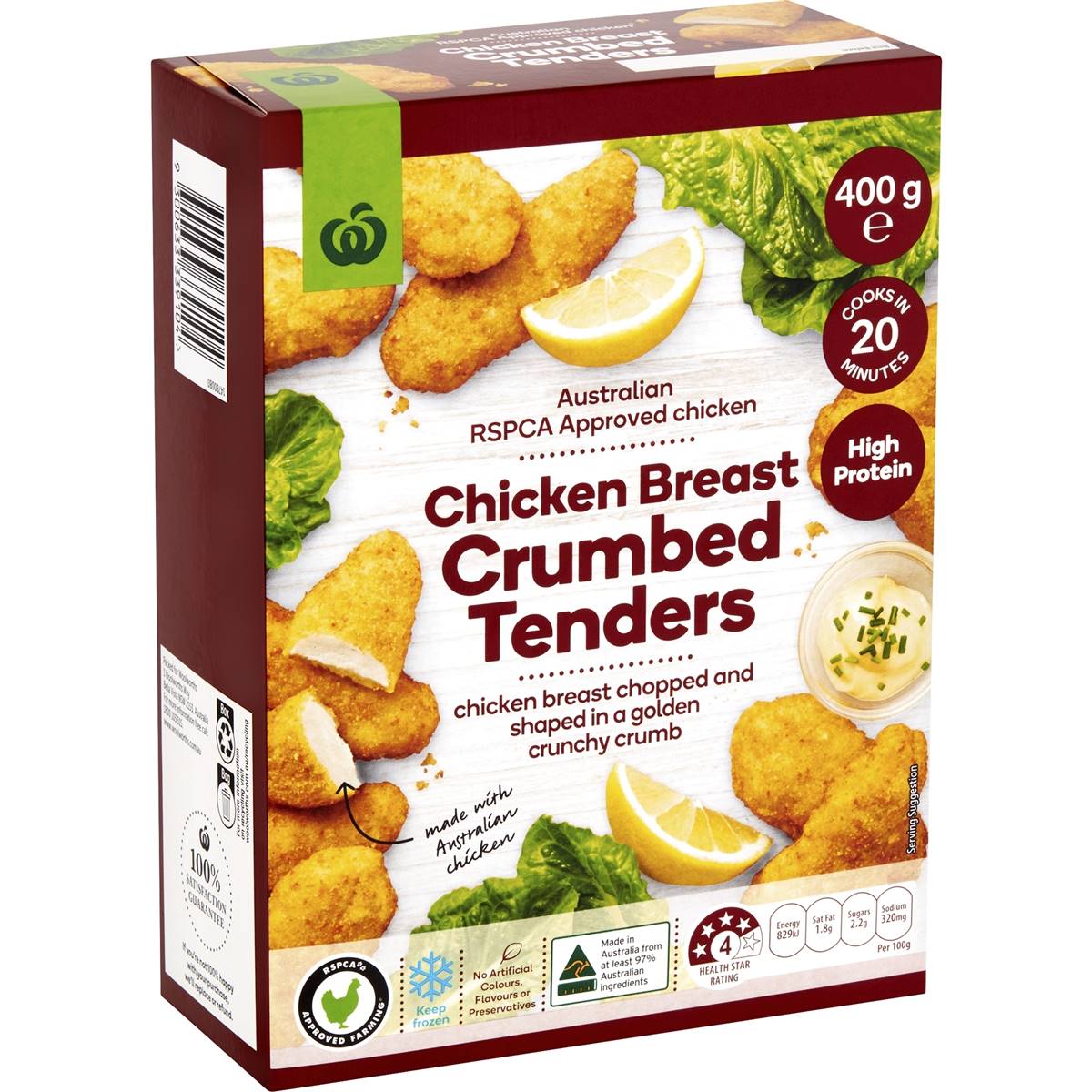 Calories in Woolworths Chicken Breast Crumbed Tenders calcount