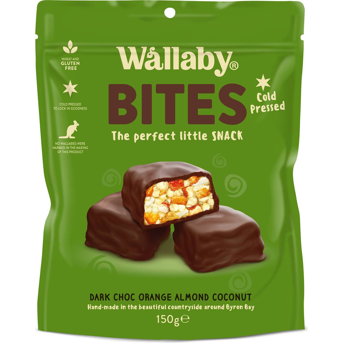 Calories in Wallaby Chocolate Bites Orange Almond & Coconut