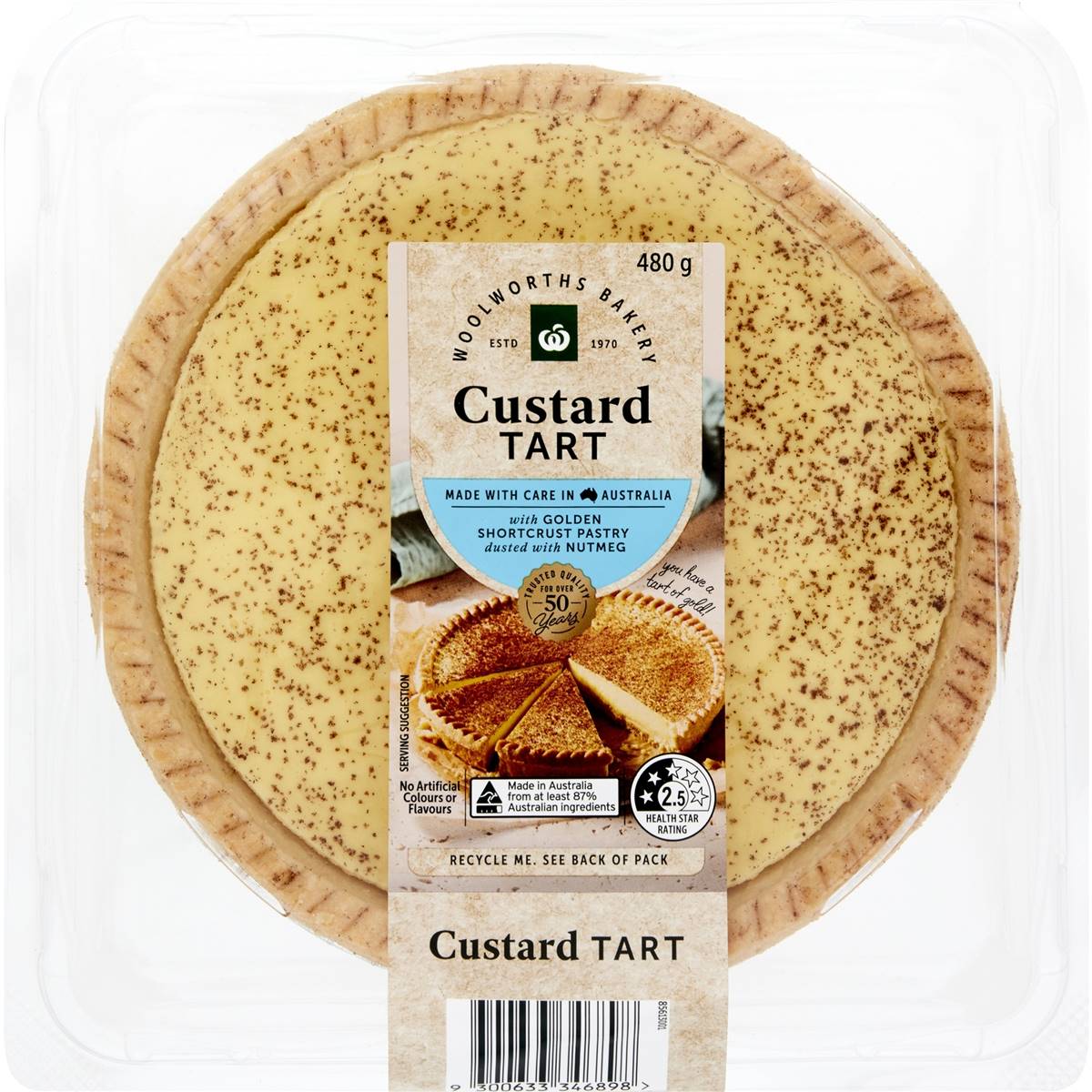 Calories in Woolworths Tarts Large Custard
