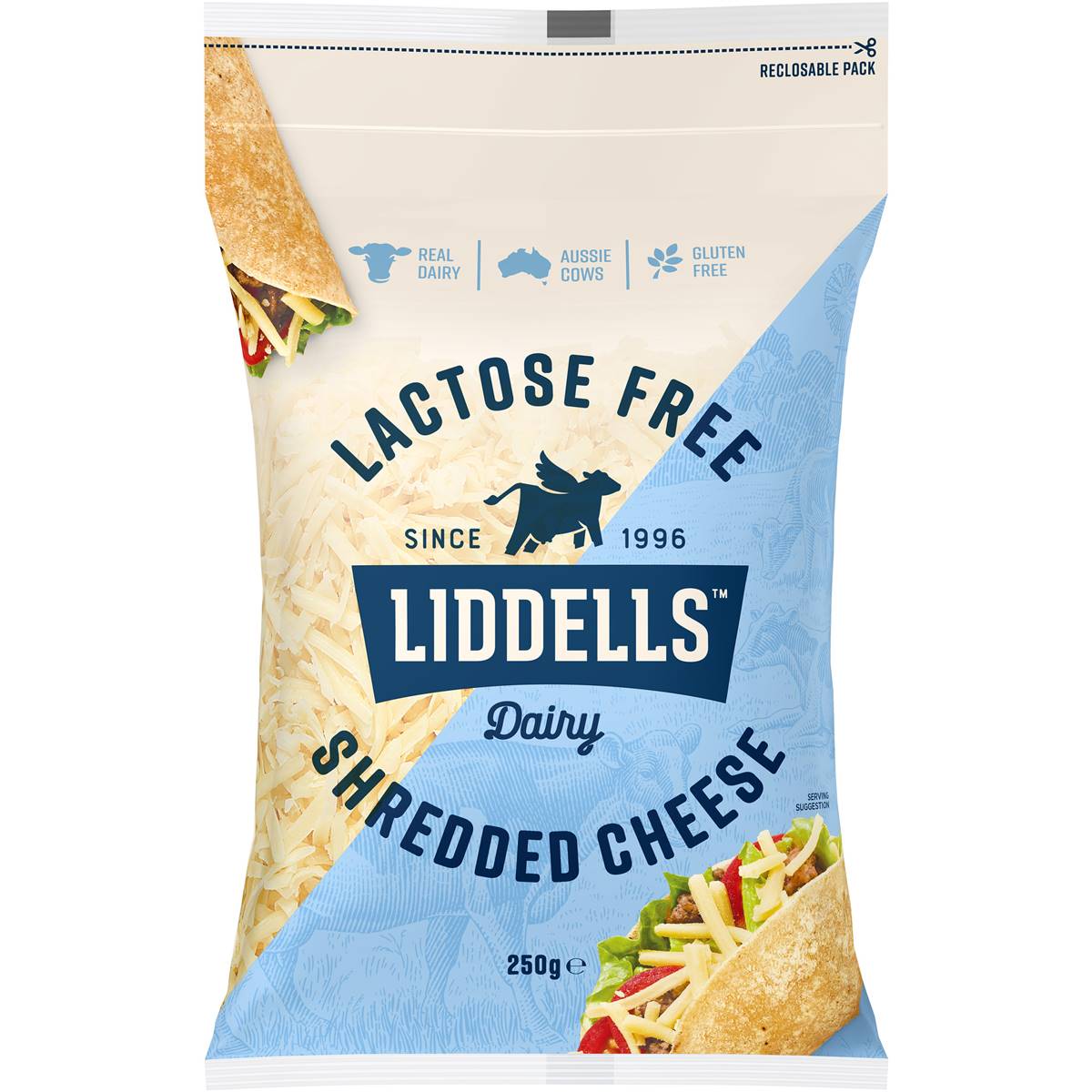 Calories in Liddells Lactose Free Shredded Cheese calcount