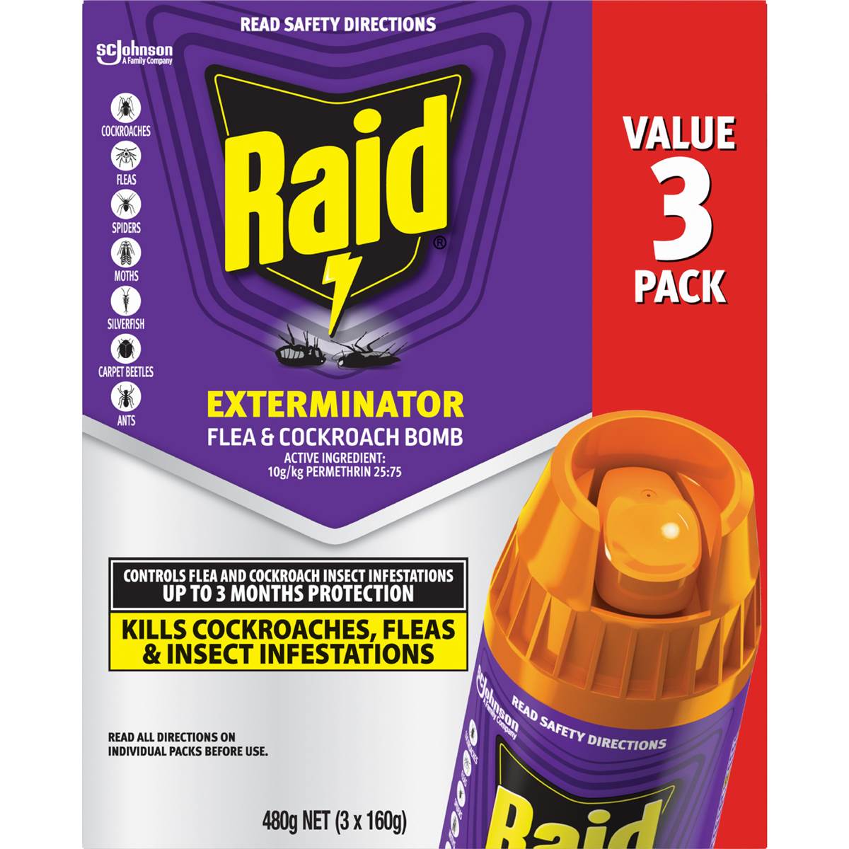 Raid Exterminator Flea & Cockroach Bomb
