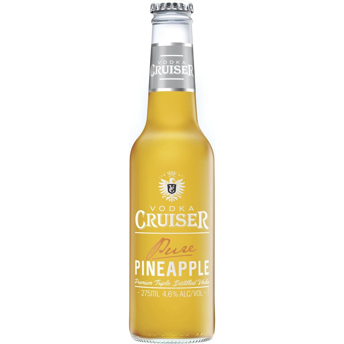 Calories in Vodka Cruiser Pure Pineapple Bottle Pineapple