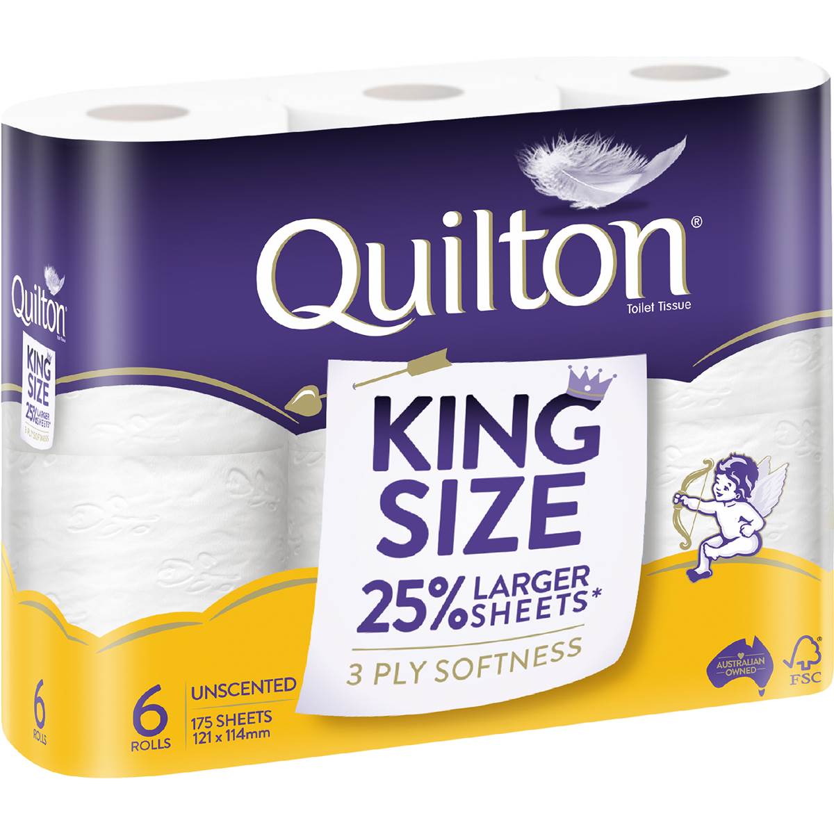 Quilton King Size 3 Ply Toilet Paper Unscented