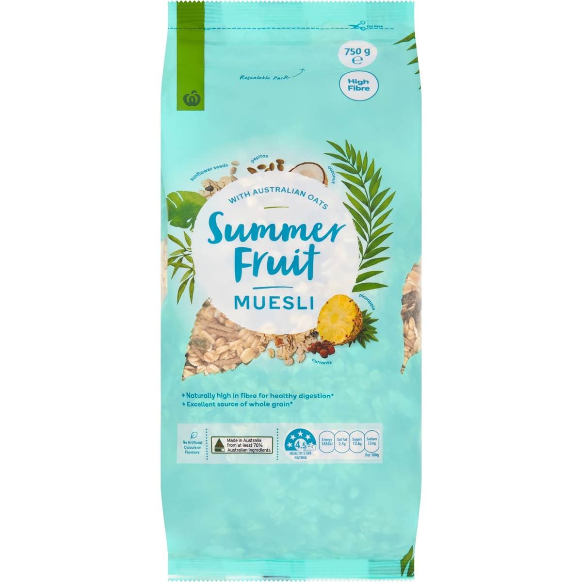 Calories in Woolworths Summer Fruit Muesli calcount
