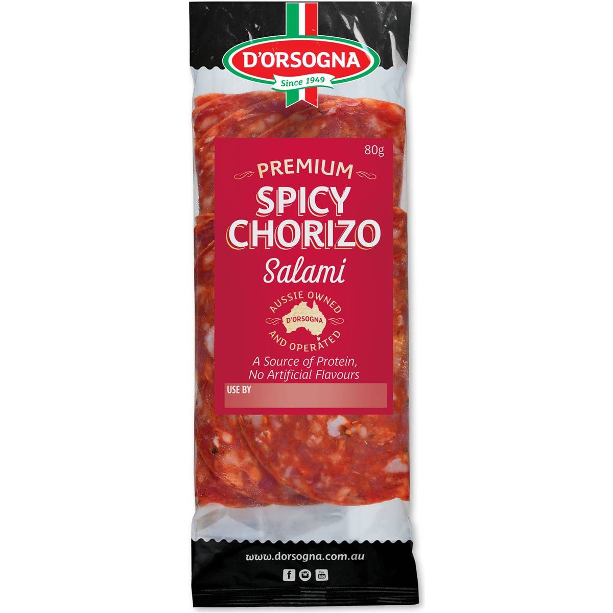 Calories in D'orsogna Deli Fresh Spicy Chorizo Salami Calorie Counter