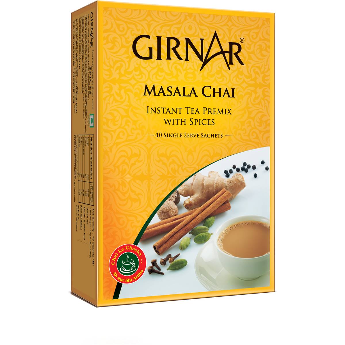 Calories in Girnar Cardamom Chai Instant Tea Premix calcount