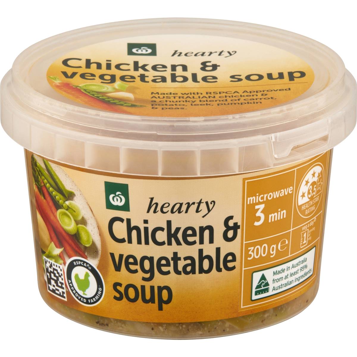 Calories in Woolworths Chicken & Vegetable Soup Low Fat