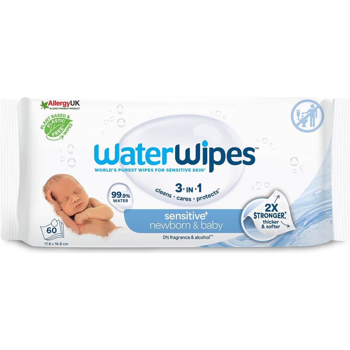 WaterWipes Baby & Newborn Sensitive Wipes 60 pack