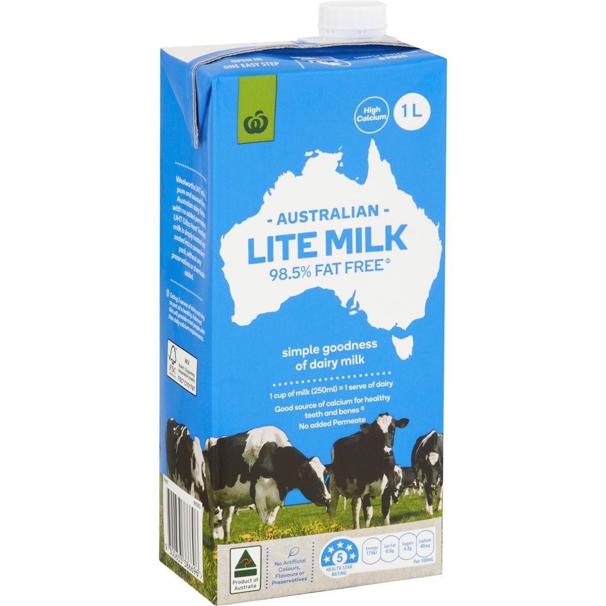 Woolworths Lite Long Life Milk UHT