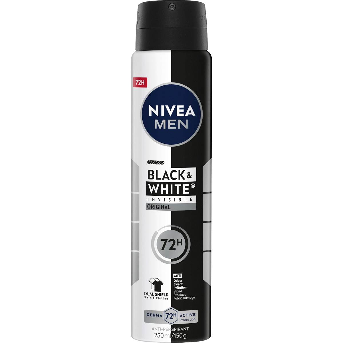 Nivea MEN Black & White Original 72hr Antiperspirant Deodorant 250mL
