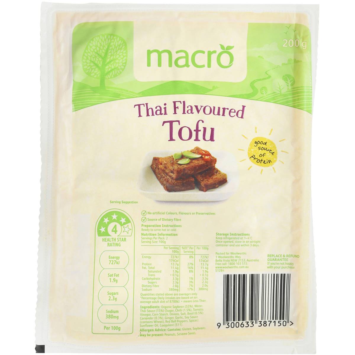 Macro Tofu Thai 200g Woolworths