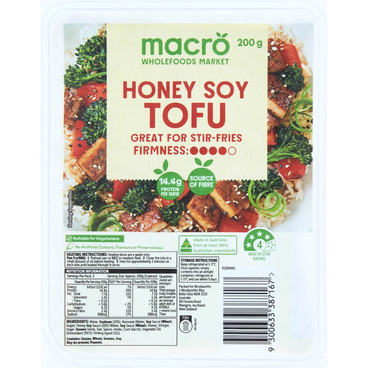 Macro Honey Soy Tofu