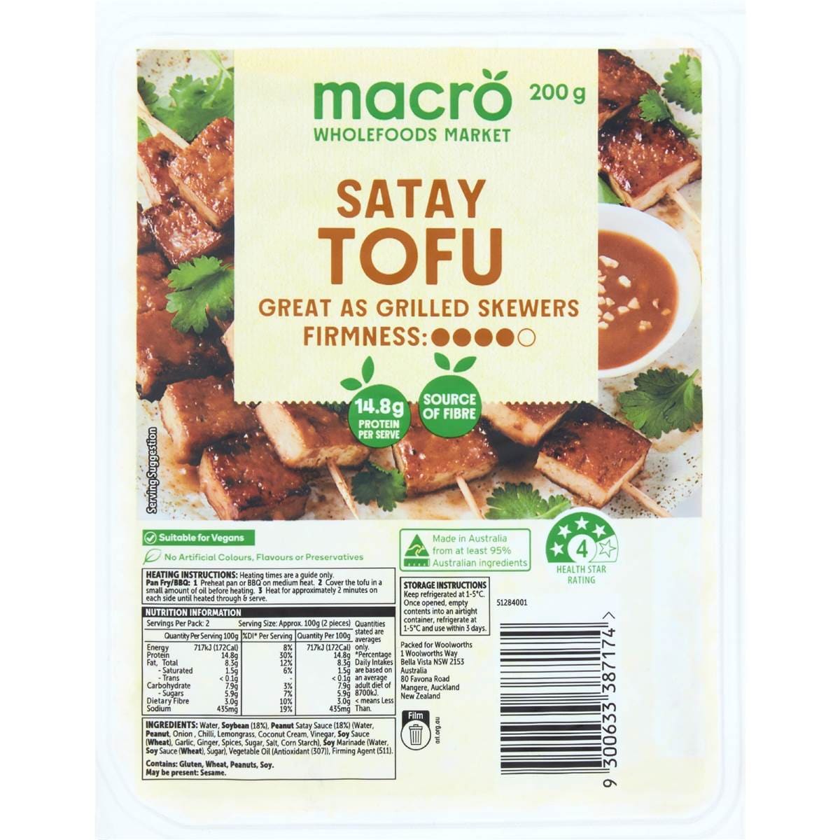 Calories in Macro Satay Tofu calcount