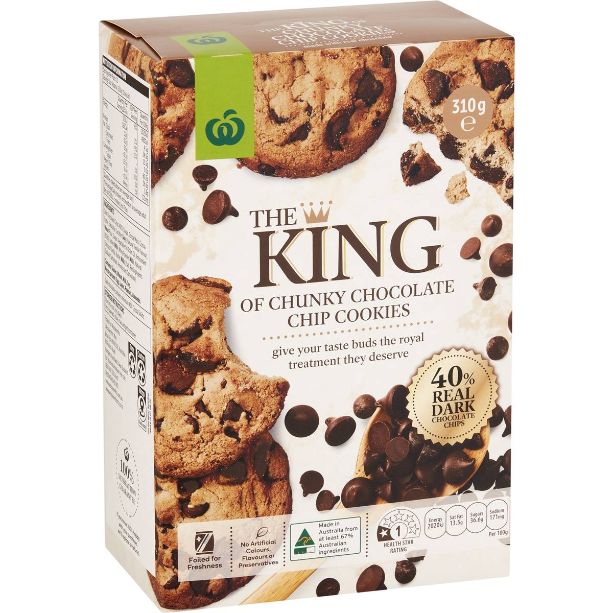 Calories in Woolworths Dreamy Chocolate Chip Cookies calcount