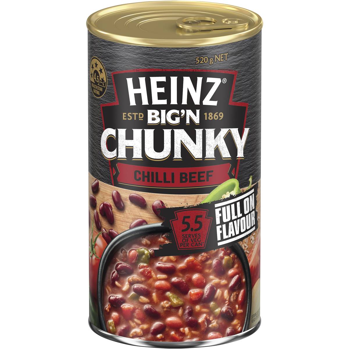 Heinz Big N Chunky Mexican Chilli Beef Soup Ready Meals 520g