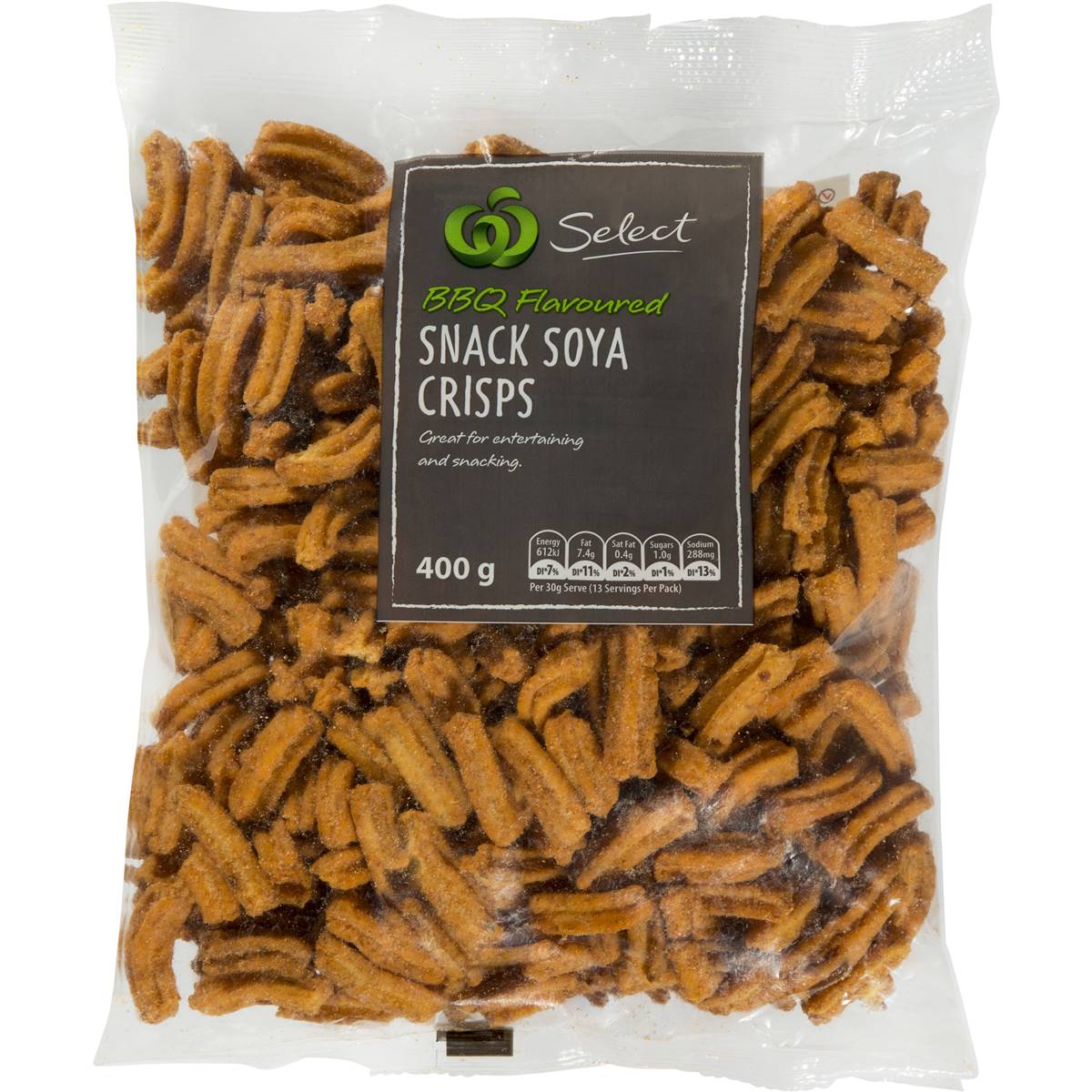 Calories in Woolworths Soya Crisps Bbq Snacks