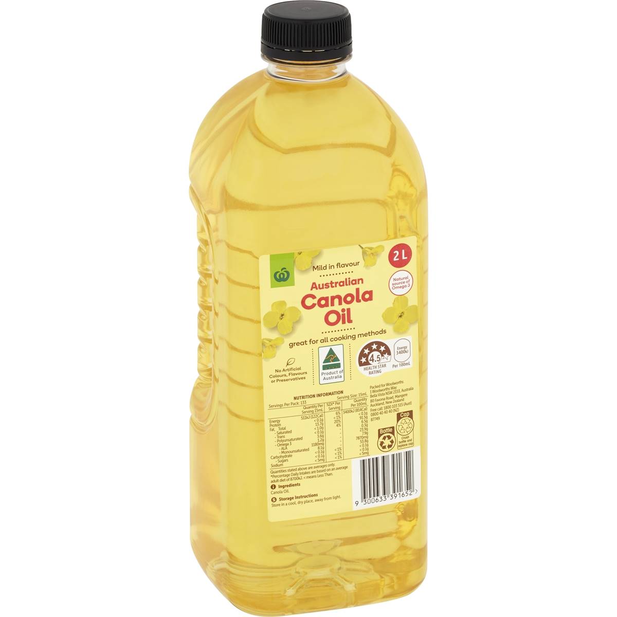 Calories in Woolworths Canola Oil calcount