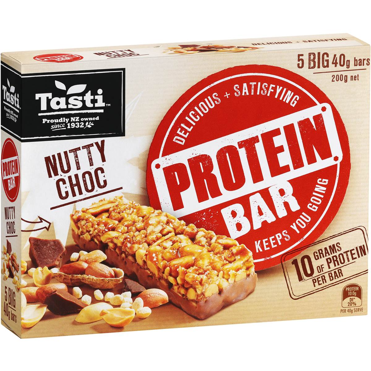 Calories in Tasti Protein Bar Nutty Choc calcount