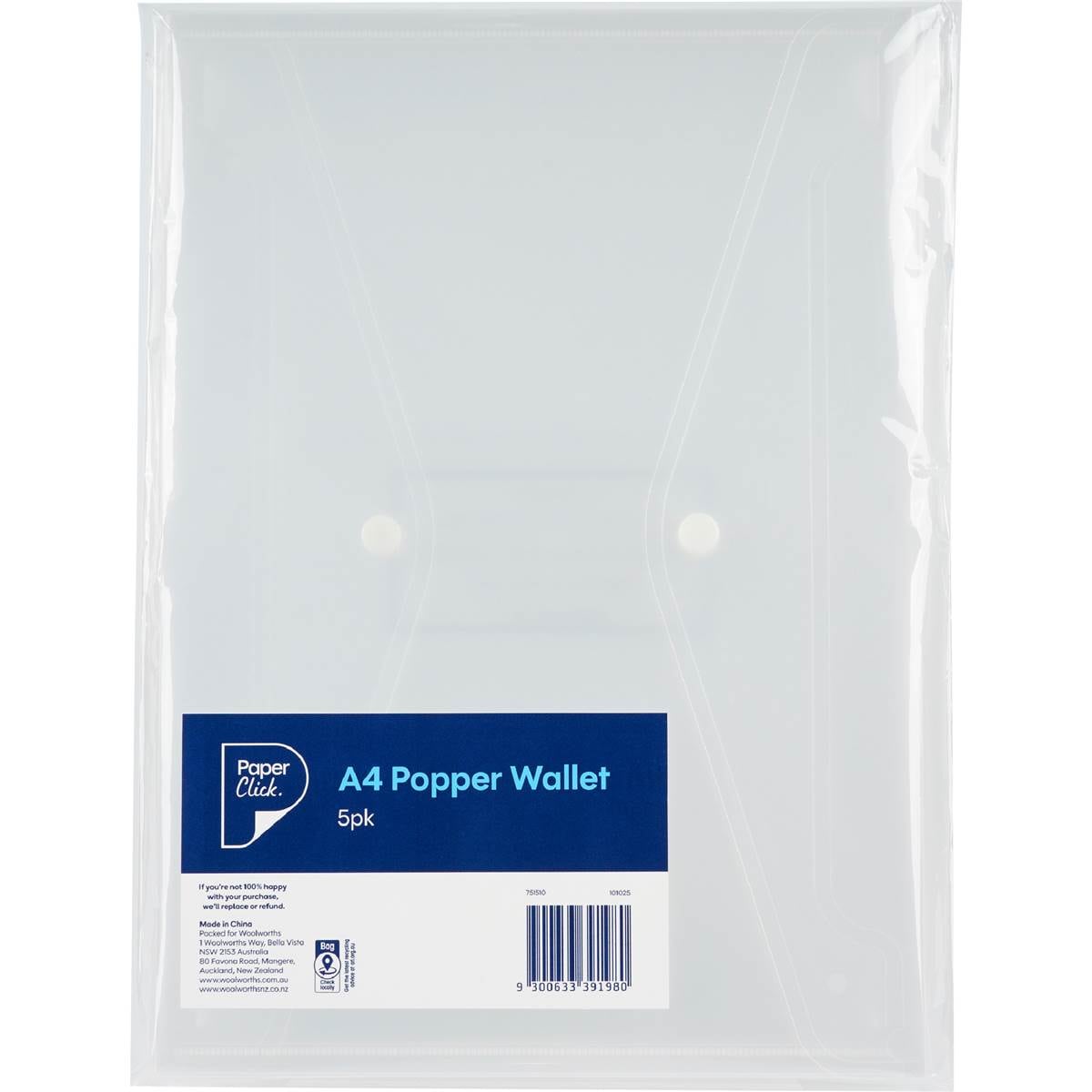 Paperclick Presentation Wallet A4 Document Clear