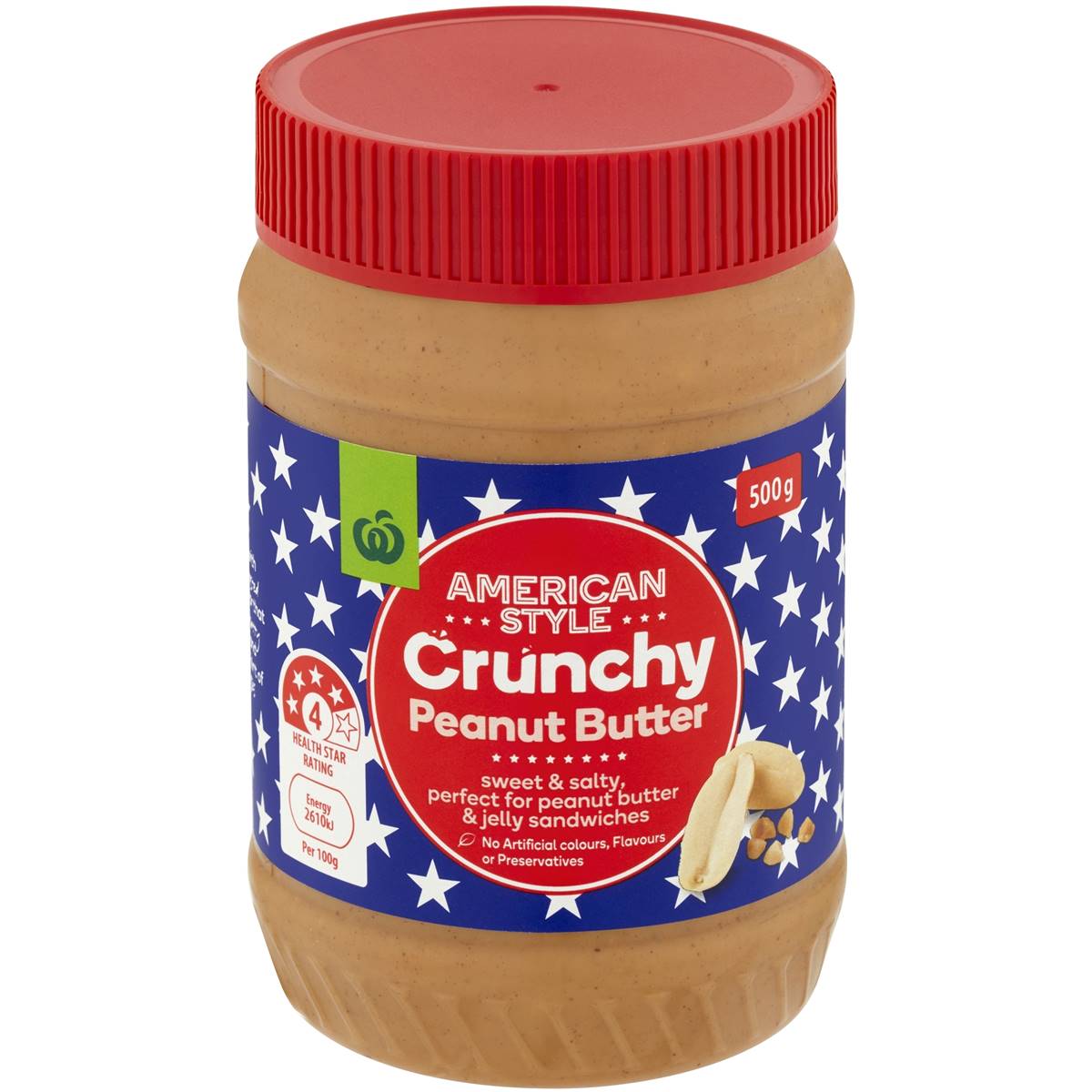 Woolworths Select American Style Crunchy Peanut Butter 500g Woolworths