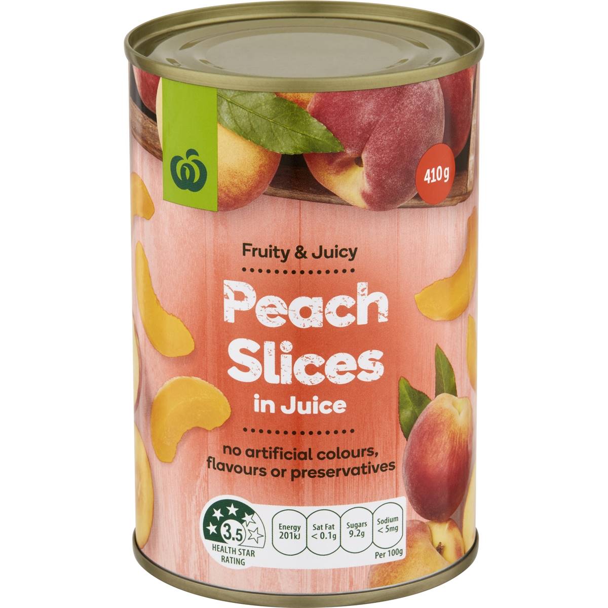 Calories in Woolworths Peach Slices In Juice