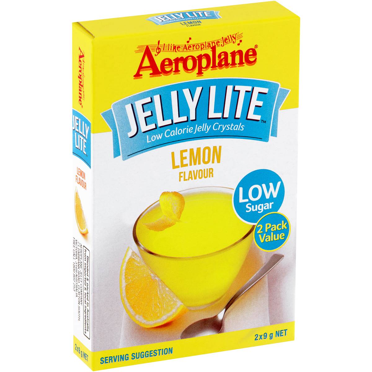 Calories in Aeroplane Jelly Lite Lemon Flavour Low Calorie Jelly Crystals