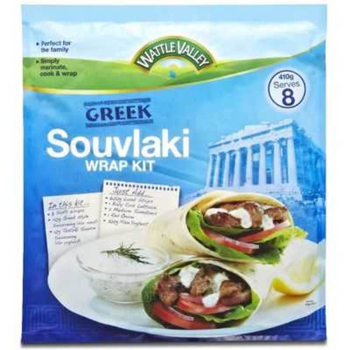 Wattle Valley Wraps Greek Souvlaki Meal Kit 8pk Woolworths