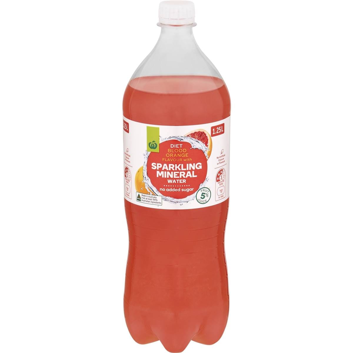 Calories in Woolworths Diet Orange & Passionfruit Sparkling Mineral