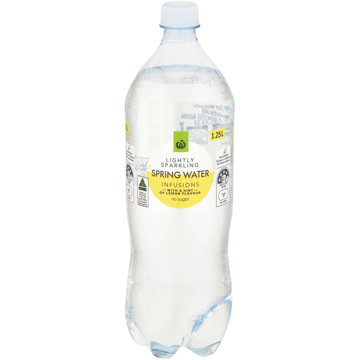 Calories in Woolworths Lightly Sparkling Water With Lemon calcount
