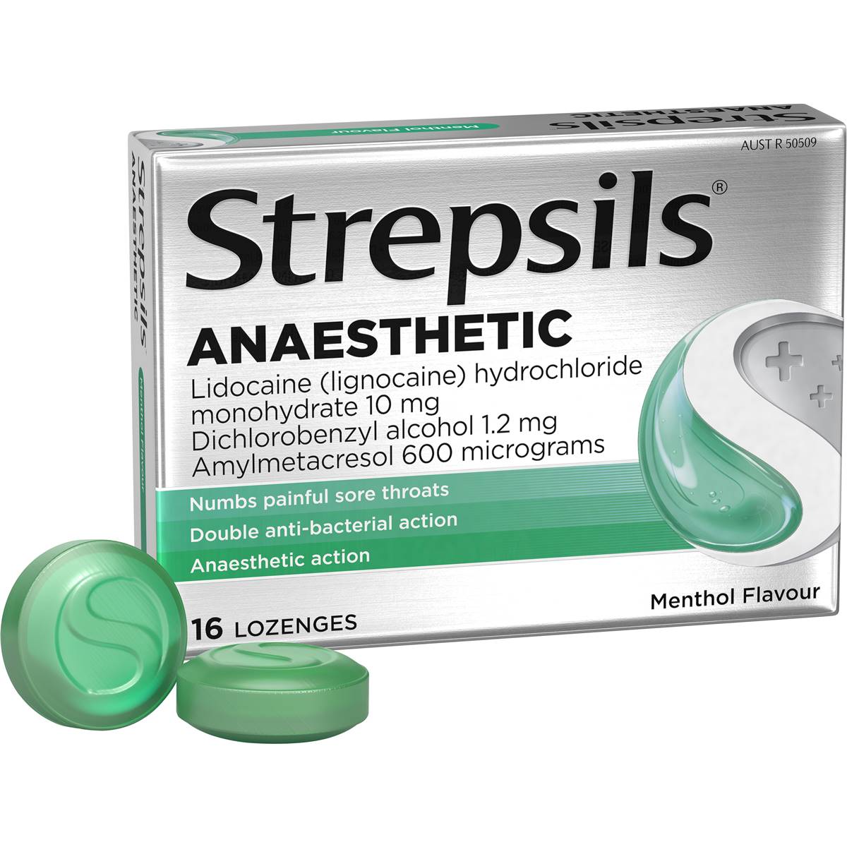 Strepsils Plus Anaesthetic Sore Throat Numbing Pain Relief Lozenges 16 pack