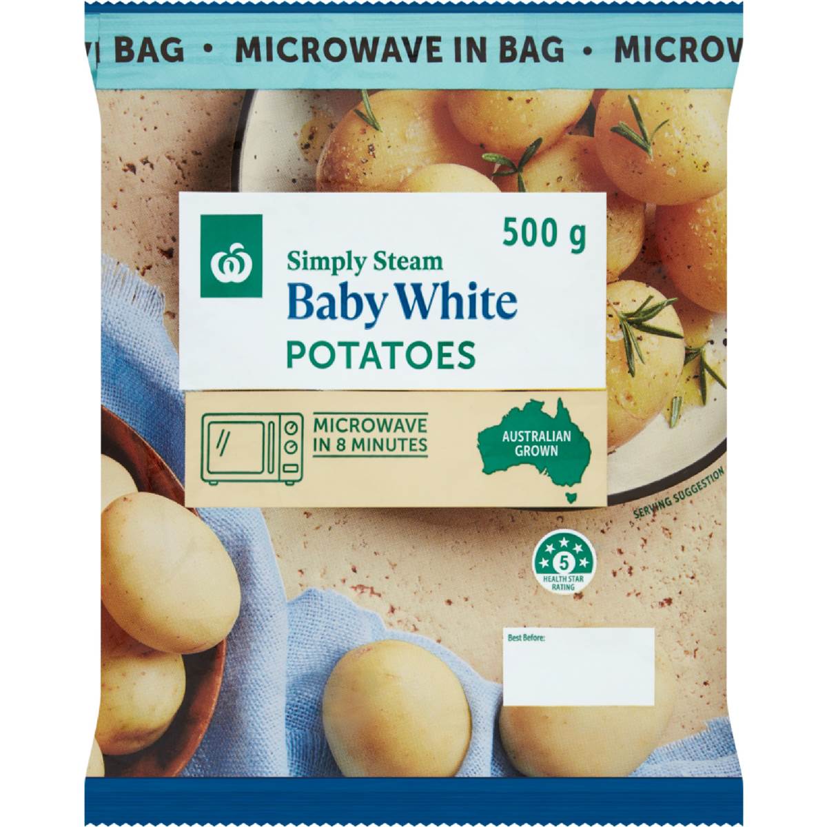 Woolworths Potato Mini Microwavable White Bag 500g