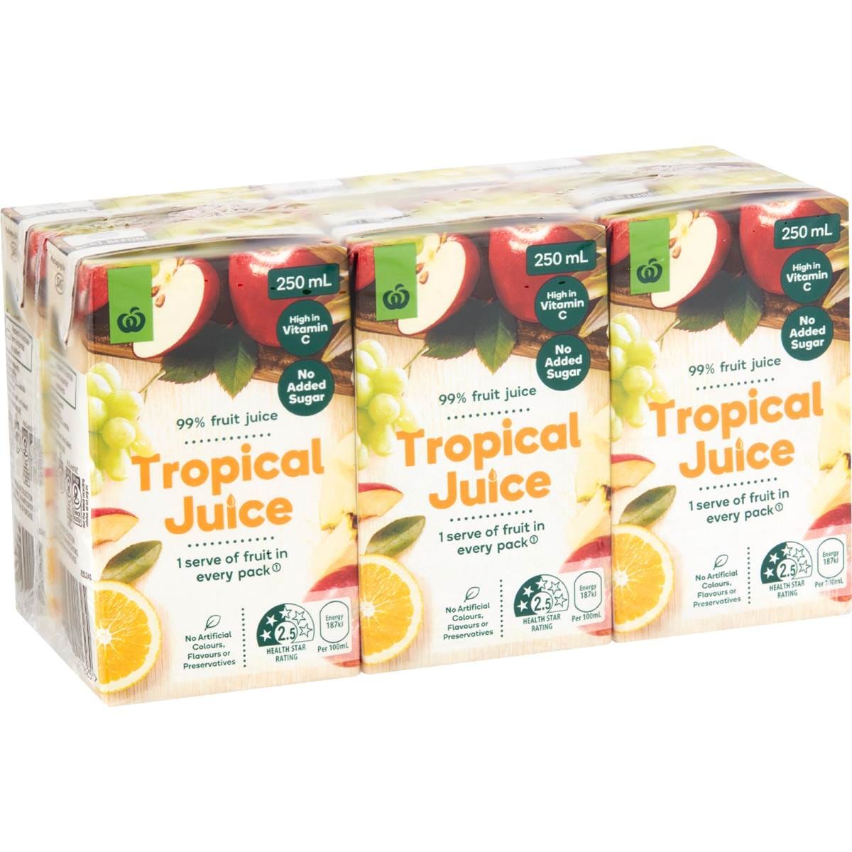Calories in Woolworths Tropical Juice calcount
