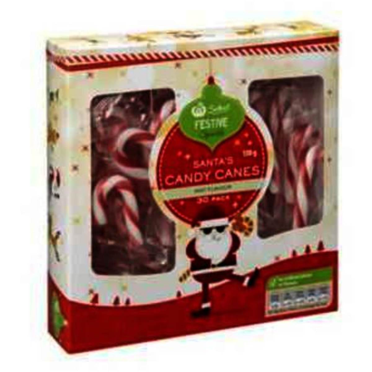 Woolworths Wrapped Candy Canes Mint & Assorted 30pk 150g Woolworths