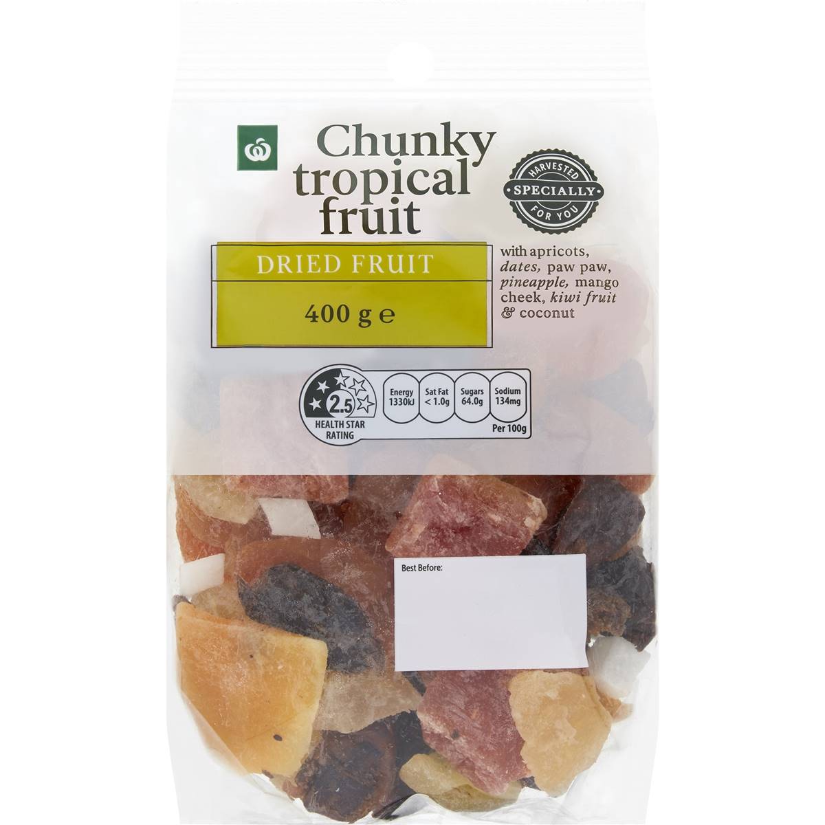 Calories in Woolworths Tropical Dried Fruit Snack Mix