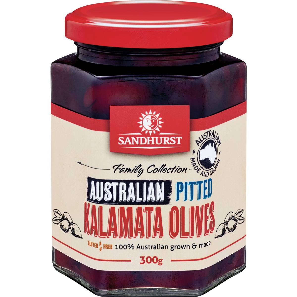 Calories in Sandhurst Fine Foods Kalamata Olives, Sliced Calorie Counter Australia
