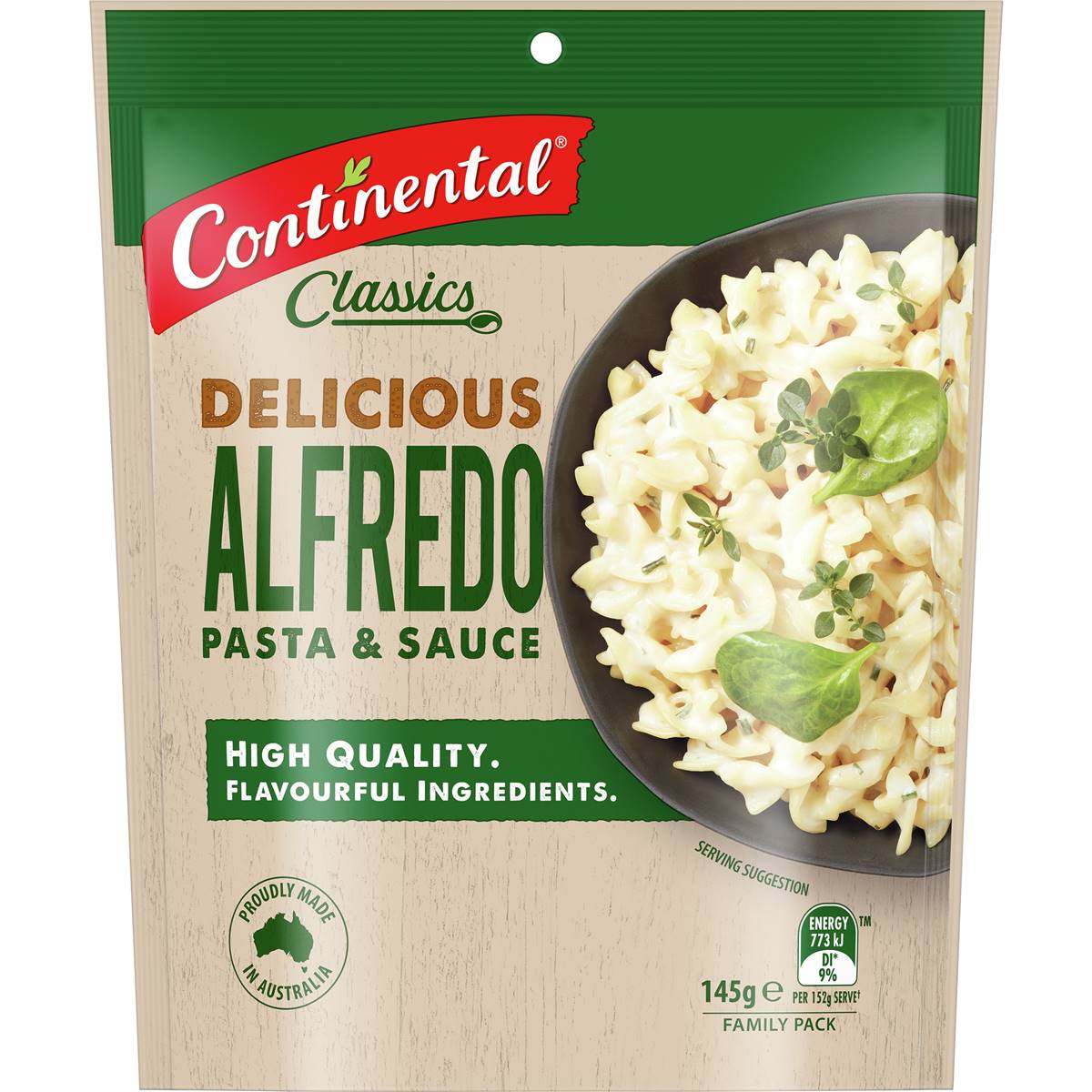 Calories in Continental Value Pack Pasta & Sauce Alfredo calcount