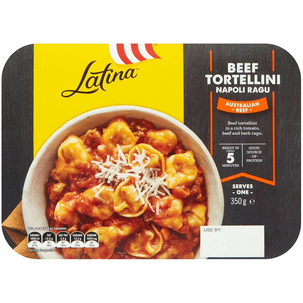 Calories in Latina Fresh Beef Tortellini & Ragu Sauce calcount