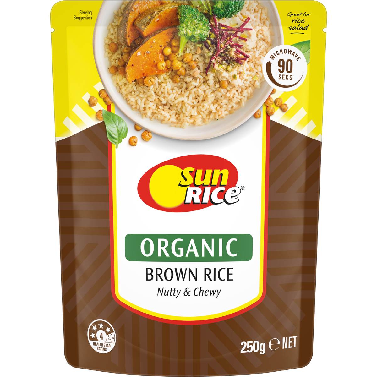 Calories in Sunrice Brown Rice Steamed Organic calcount