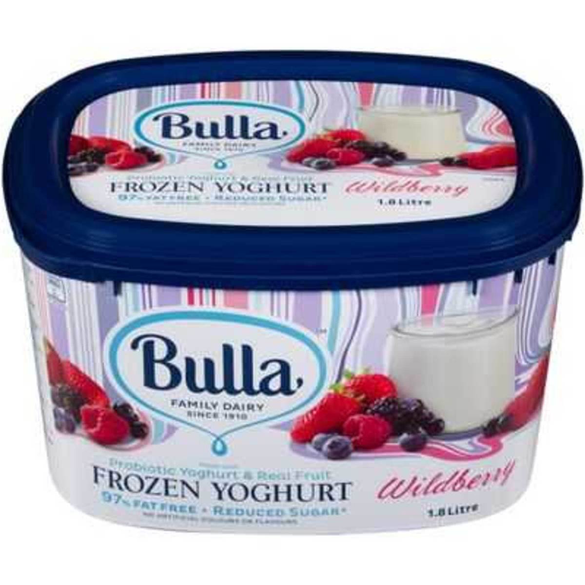 Bulla Frozen Yoghurt Wildberry 1.8l tub Woolworths