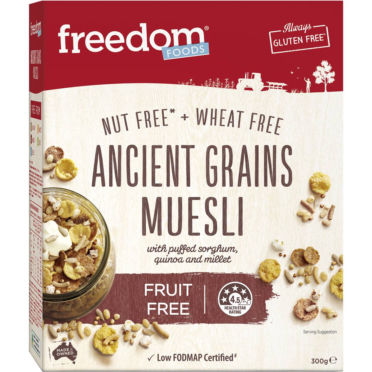 Calories in Freedom Foods Muesli 3 Ancient Grains calcount