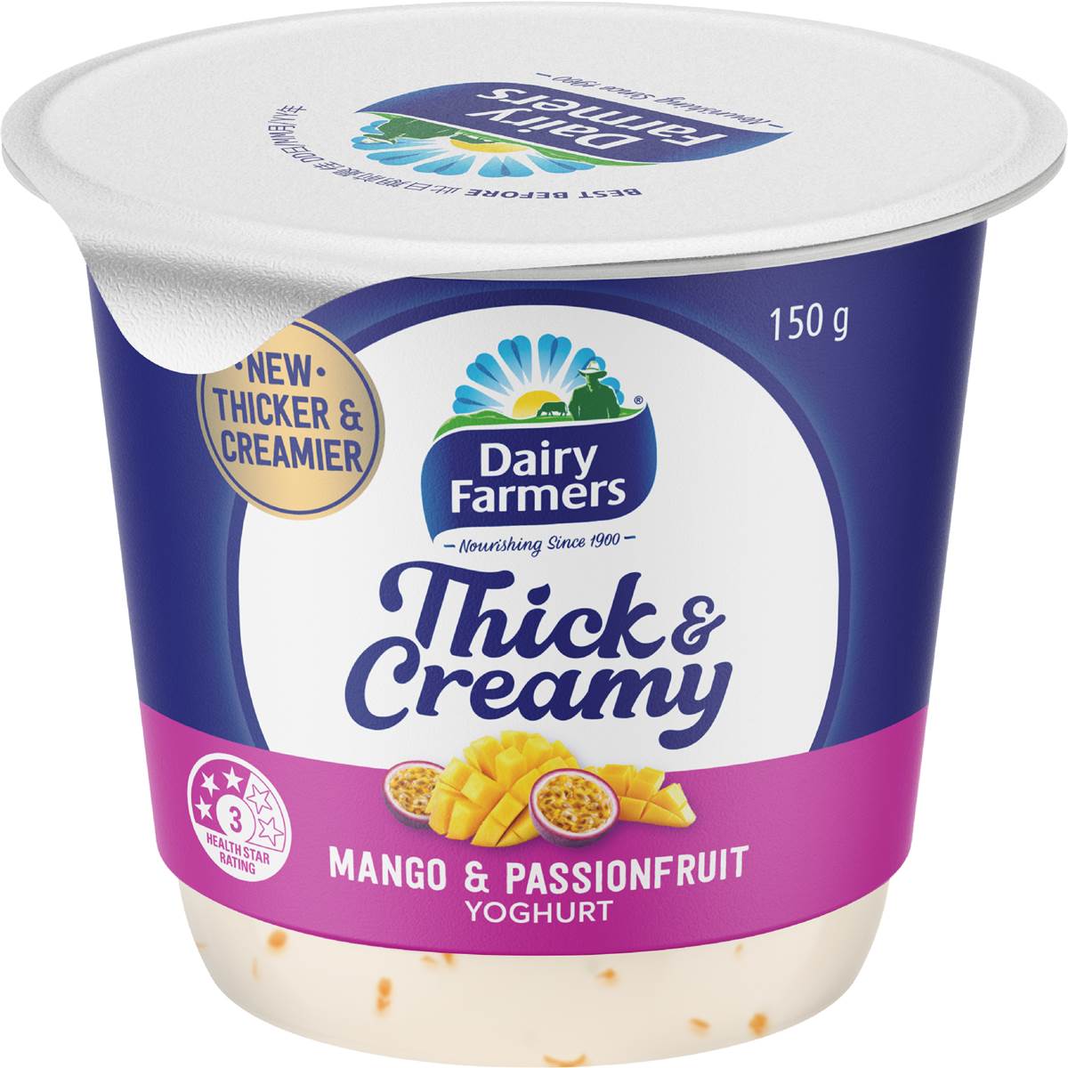 Dairy Farmers Thick & Creamy Mango & Passionfruit Yoghurt 150g