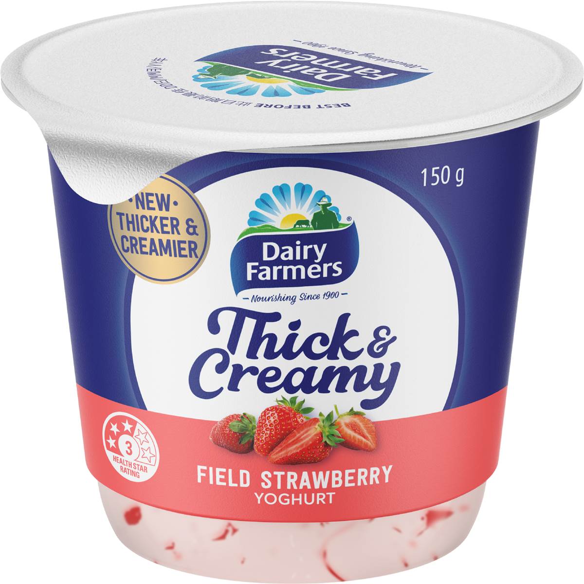 Dairy Farmers Thick & Creamy Strawberry Yoghurt 150g