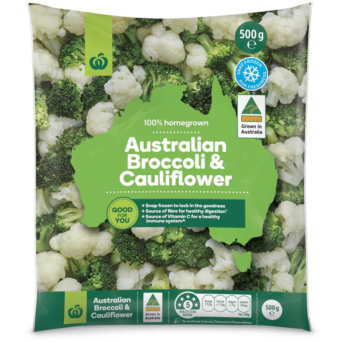 Calories in Woolworths Broccoli & Cauliflower