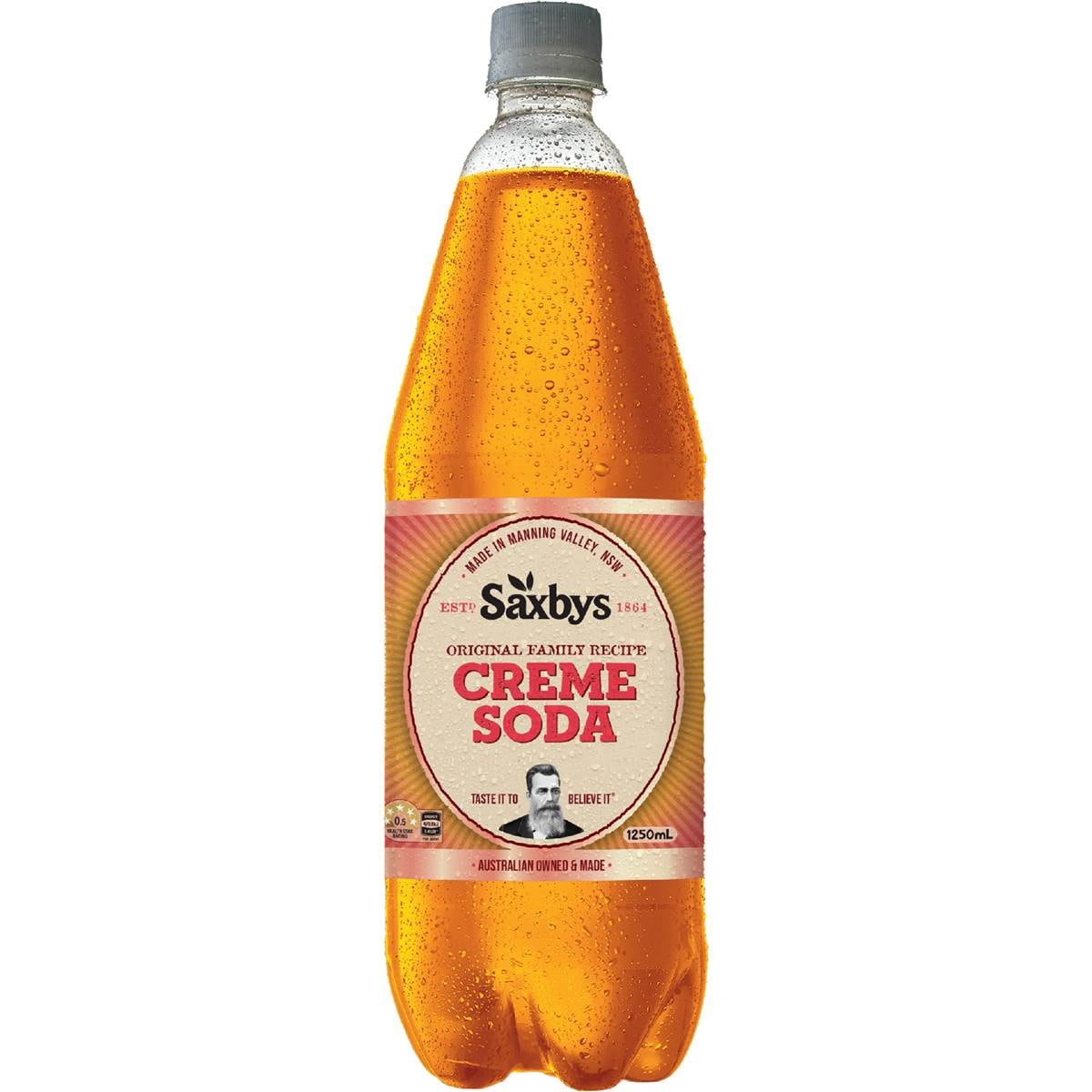 Saxbys Creme Soda Soft Drink Bottle