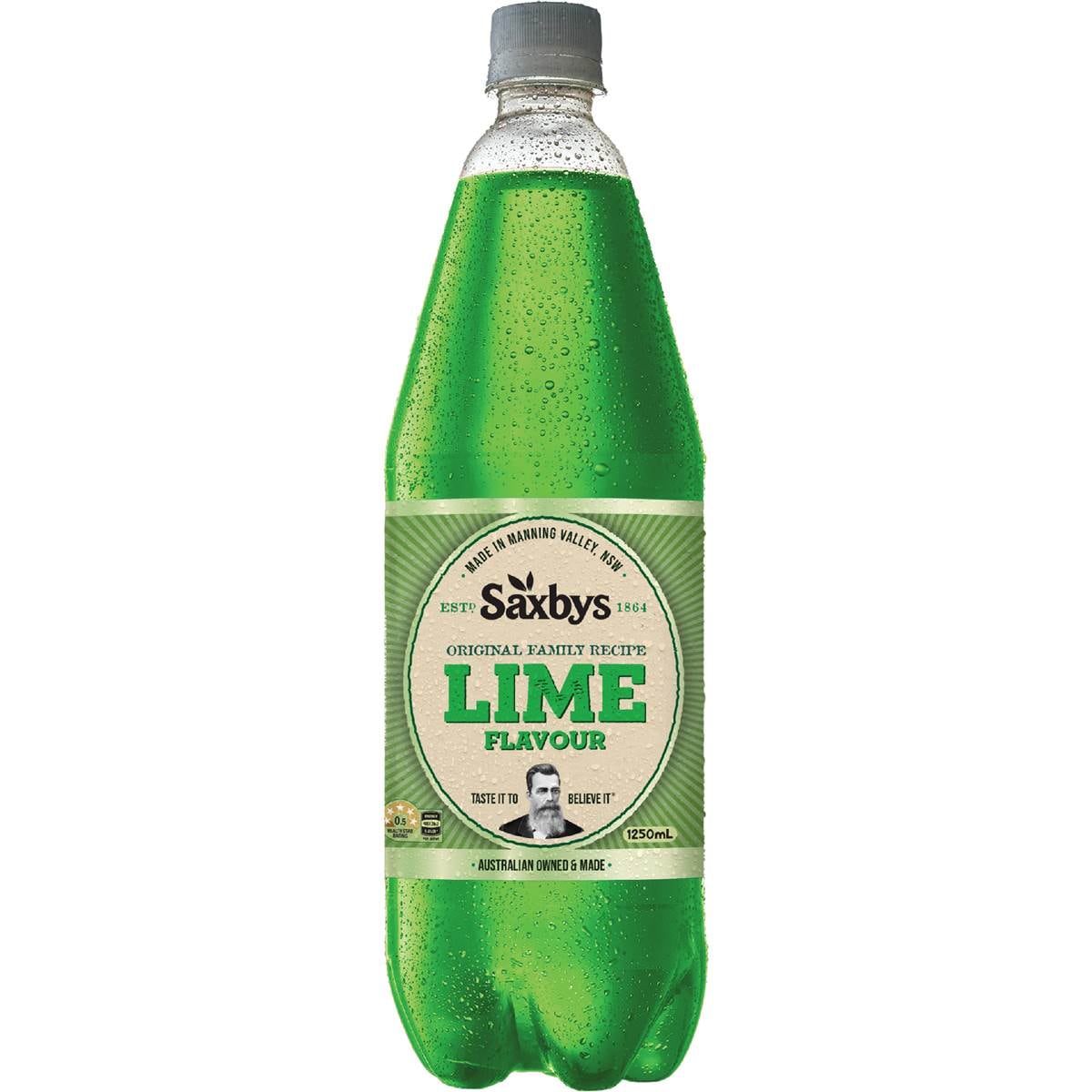 Saxbys Lime Soft Drink Bottle