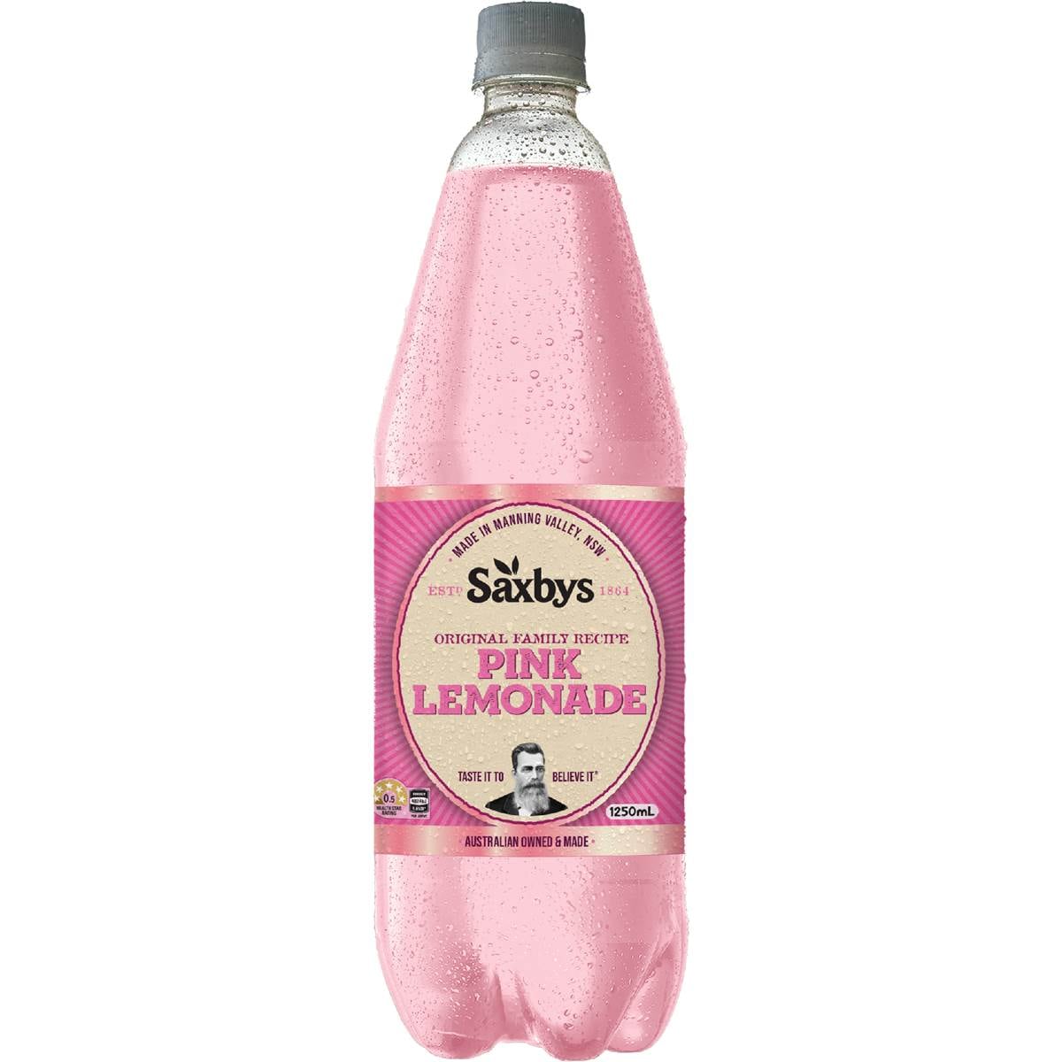 Saxbys Pink Lemonade Soft Drink Bottle