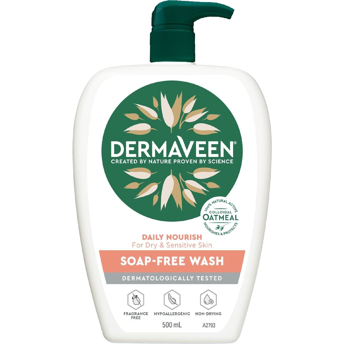 DermaVeen Daily Nourish Soap Free Wash 500mL