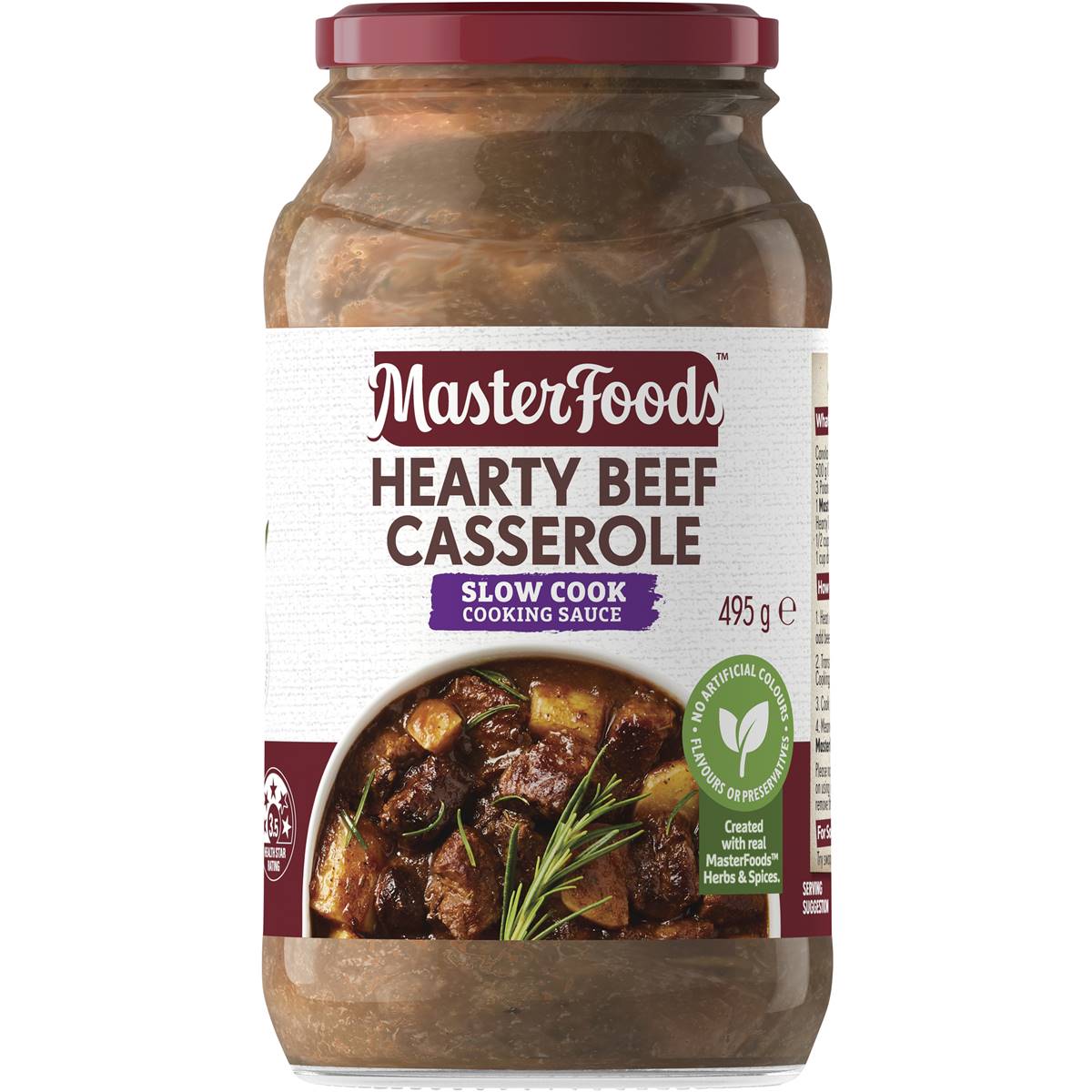 Calories in Masterfoods Hearty Beef Casserole Simmer Sauce calcount